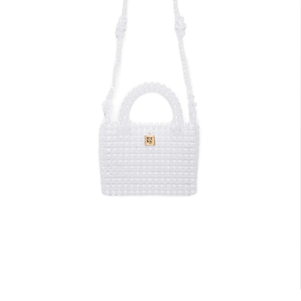 Elegant White Beaded Handbag Petra SmallRocky By Regino